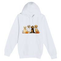 Golden Retriever Ghost Dog Halloween Golden Retriever Witch Vneck Premium Pullover Hoodie