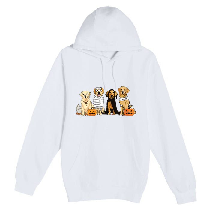 Golden Retriever Ghost Dog Halloween Golden Retriever Witch Vneck Premium Pullover Hoodie