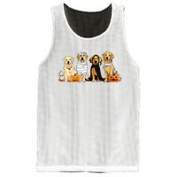 Golden Retriever Ghost Dog Halloween Golden Retriever Witch Vneck Mesh Reversible Basketball Jersey Tank