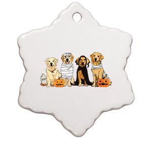 Golden Retriever Ghost Dog Halloween Golden Retriever Witch Vneck Ceramic Star Ornament