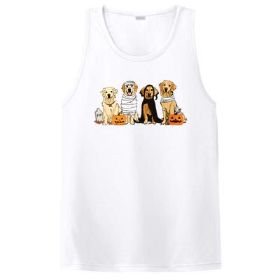 Golden Retriever Ghost Dog Halloween Golden Retriever Witch Vneck PosiCharge Competitor Tank