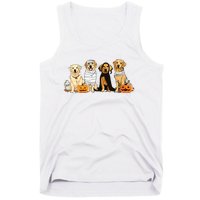 Golden Retriever Ghost Dog Halloween Golden Retriever Witch Vneck Tank Top