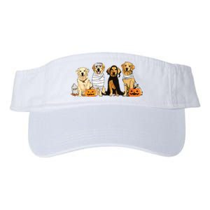 Golden Retriever Ghost Dog Halloween Golden Retriever Witch Vneck Valucap Bio-Washed Visor