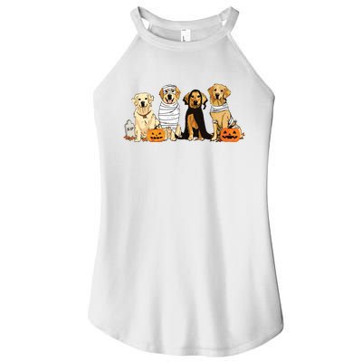 Golden Retriever Ghost Dog Halloween Golden Retriever Witch Vneck Women’s Perfect Tri Rocker Tank