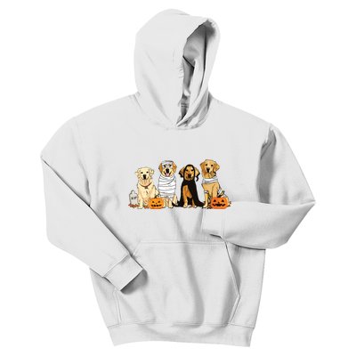 Golden Retriever Ghost Dog Halloween Golden Retriever Witch Vneck Kids Hoodie