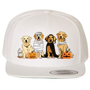 Golden Retriever Ghost Dog Halloween Golden Retriever Witch Vneck Wool Snapback Cap