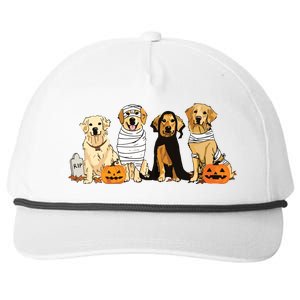 Golden Retriever Ghost Dog Halloween Golden Retriever Witch Vneck Snapback Five-Panel Rope Hat