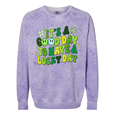 Green Retro Groovy St Patricks Day Party Colorblast Crewneck Sweatshirt