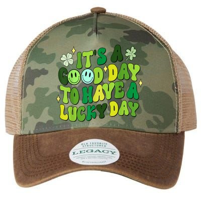 Green Retro Groovy St Patricks Day Party Legacy Tie Dye Trucker Hat