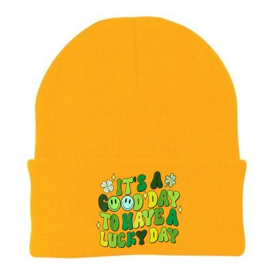 Green Retro Groovy St Patricks Day Party Knit Cap Winter Beanie