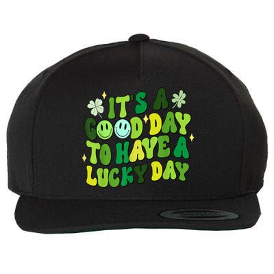 Green Retro Groovy St Patricks Day Party Wool Snapback Cap