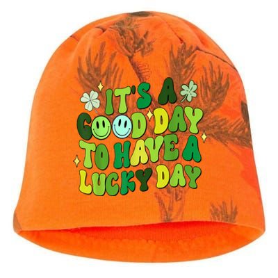 Green Retro Groovy St Patricks Day Party Kati - Camo Knit Beanie