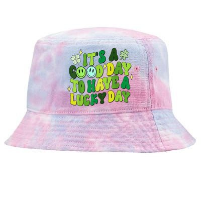 Green Retro Groovy St Patricks Day Party Tie-Dyed Bucket Hat