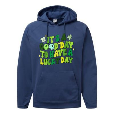 Green Retro Groovy St Patricks Day Party Performance Fleece Hoodie