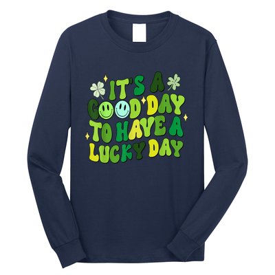 Green Retro Groovy St Patricks Day Party Long Sleeve Shirt