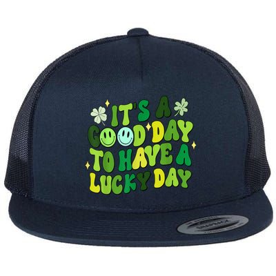 Green Retro Groovy St Patricks Day Party Flat Bill Trucker Hat