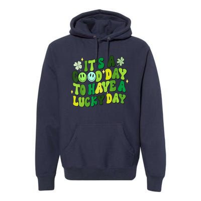 Green Retro Groovy St Patricks Day Party Premium Hoodie