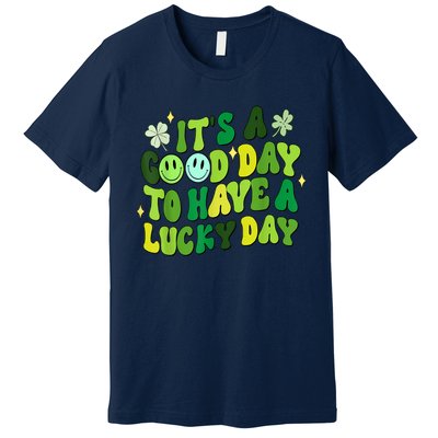 Green Retro Groovy St Patricks Day Party Premium T-Shirt