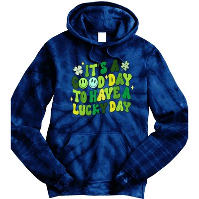 Green Retro Groovy St Patricks Day Party Tie Dye Hoodie