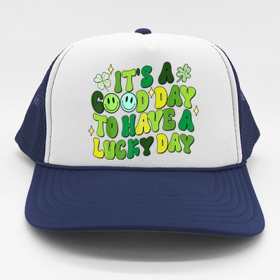 Green Retro Groovy St Patricks Day Party Trucker Hat