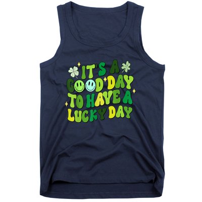 Green Retro Groovy St Patricks Day Party Tank Top