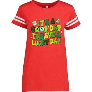 Green Retro Groovy St Patricks Day Party Enza Ladies Jersey Football T-Shirt