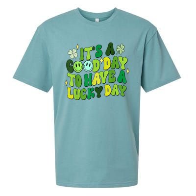 Green Retro Groovy St Patricks Day Party Sueded Cloud Jersey T-Shirt