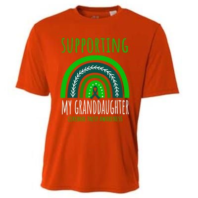 Green Rainbow Grandma Grandpa Granddaughter Cerebral Palsy Meaningful Gift Cooling Performance Crew T-Shirt