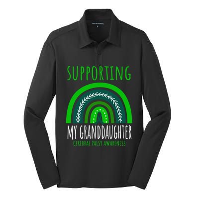 Green Rainbow Grandma Grandpa Granddaughter Cerebral Palsy Meaningful Gift Silk Touch Performance Long Sleeve Polo