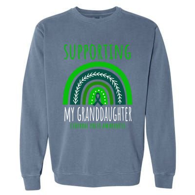 Green Rainbow Grandma Grandpa Granddaughter Cerebral Palsy Meaningful Gift Garment-Dyed Sweatshirt