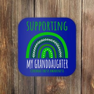 Green Rainbow Grandma Grandpa Granddaughter Cerebral Palsy Meaningful Gift Coaster