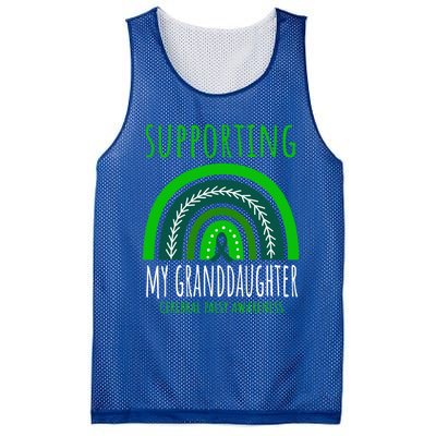 Green Rainbow Grandma Grandpa Granddaughter Cerebral Palsy Meaningful Gift Mesh Reversible Basketball Jersey Tank