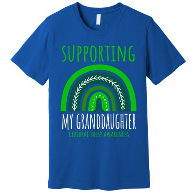 Green Rainbow Grandma Grandpa Granddaughter Cerebral Palsy Meaningful Gift Premium T-Shirt