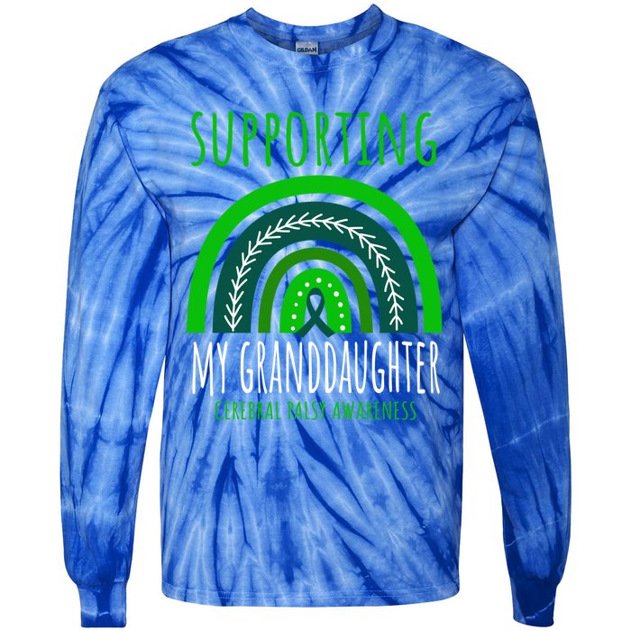 Green Rainbow Grandma Grandpa Granddaughter Cerebral Palsy Meaningful Gift Tie-Dye Long Sleeve Shirt