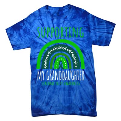 Green Rainbow Grandma Grandpa Granddaughter Cerebral Palsy Meaningful Gift Tie-Dye T-Shirt