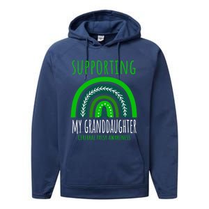 Green Rainbow Grandma Grandpa Granddaughter Cerebral Palsy Meaningful Gift Performance Fleece Hoodie