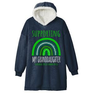 Green Rainbow Grandma Grandpa Granddaughter Cerebral Palsy Meaningful Gift Hooded Wearable Blanket