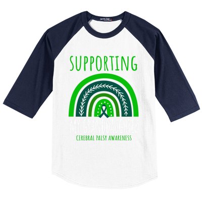 Green Rainbow Grandma Grandpa Granddaughter Cerebral Palsy Meaningful Gift Baseball Sleeve Shirt