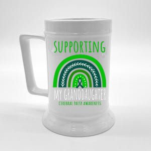 Green Rainbow Grandma Grandpa Granddaughter Cerebral Palsy Meaningful Gift Beer Stein