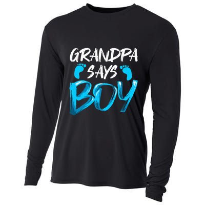 Gender Reveal Grandpa Says Future Grandfather Cooling Performance Long Sleeve Crew