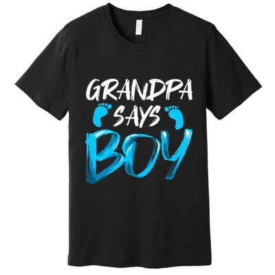 Gender Reveal Grandpa Says Future Grandfather Premium T-Shirt