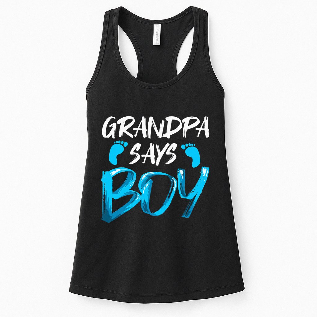 Gender Reveal Grandpa Says Future Grandfather Womens Tank Top