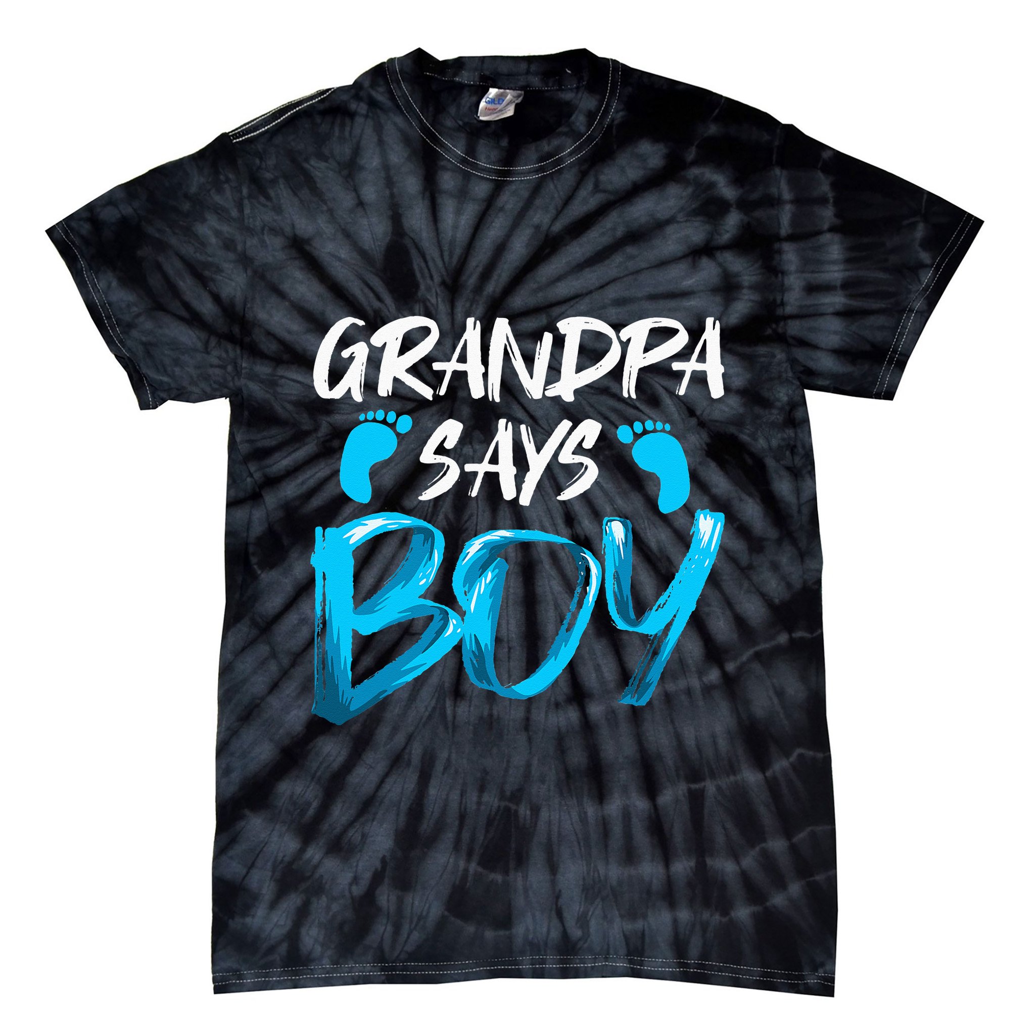 Gender Reveal Grandpa Says Future Grandfather Tie-Dye T-Shirt