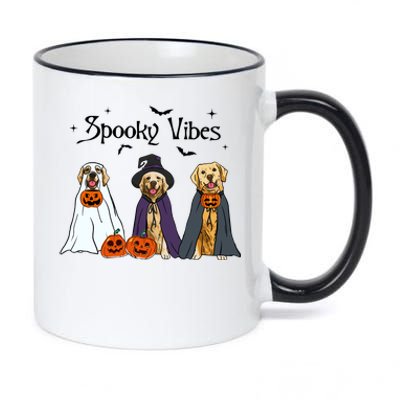 Golden Retriever Ghost Dogs Halloween Dog Witch Spooky Vibes 11oz Black Color Changing Mug