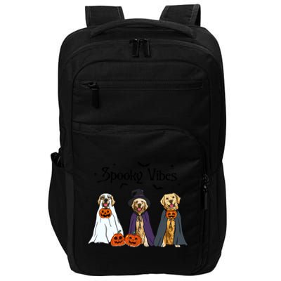 Golden Retriever Ghost Dogs Halloween Dog Witch Spooky Vibes Impact Tech Backpack