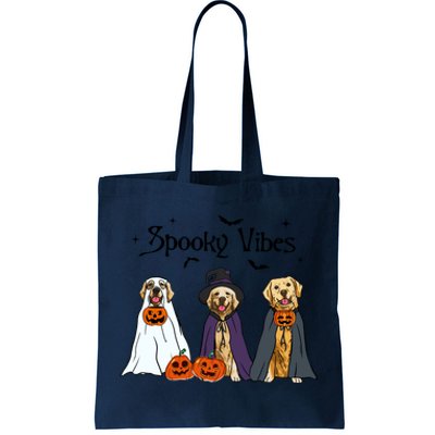 Golden Retriever Ghost Dogs Halloween Dog Witch Spooky Vibes Tote Bag