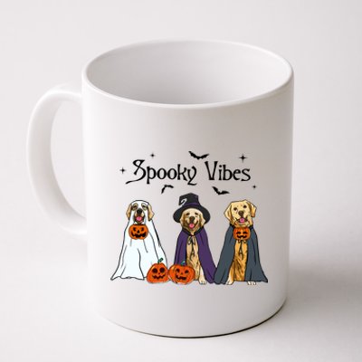 Golden Retriever Ghost Dogs Halloween Dog Witch Spooky Vibes Coffee Mug