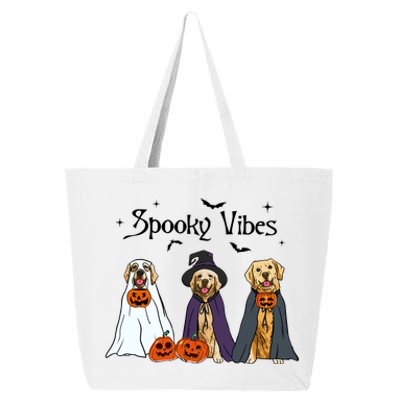 Golden Retriever Ghost Dogs Halloween Dog Witch Spooky Vibes 25L Jumbo Tote