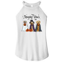 Golden Retriever Ghost Dogs Halloween Dog Witch Spooky Vibes Women’s Perfect Tri Rocker Tank