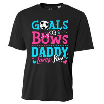 Gender Reveal Goals Or Bows Daddy Loves You Soccer Cooling Performance Crew T-Shirt